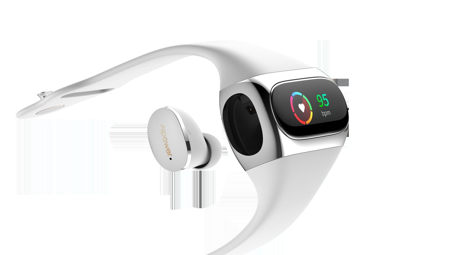 HKM-803859 2 in 1 Wireless Earphone and Fitness Bracelet with Touch Control, Health Monitoring, and Bluetooth 5.0 Connectivity