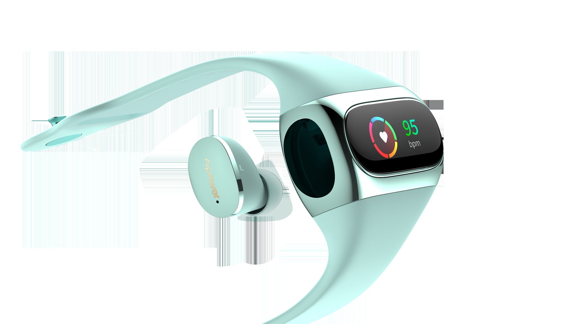 HKM-803859 2 in 1 Wireless Earphone and Fitness Bracelet with Touch Control, Health Monitoring, and Bluetooth 5.0 Connectivity