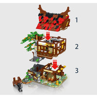 HKM-803923 Medieval Watermill Model 3D Puzzle - 2312 Pcs DIY Construction Building Blocks Set