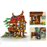 HKM-803923 Medieval Watermill Model 3D Puzzle - 2312 Pcs DIY Construction Building Blocks Set