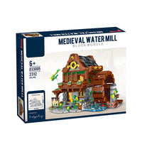 HKM-803923 Medieval Watermill Model 3D Puzzle - 2312 Pcs DIY Construction Building Blocks Set