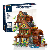 HKM-803923 Medieval Watermill Model 3D Puzzle - 2312 Pcs DIY Construction Building Blocks Set