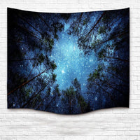 HKM-804115 Forest Starry Tapestry Wall Hanging - 100% Polyester, Multiple Sizes Available
