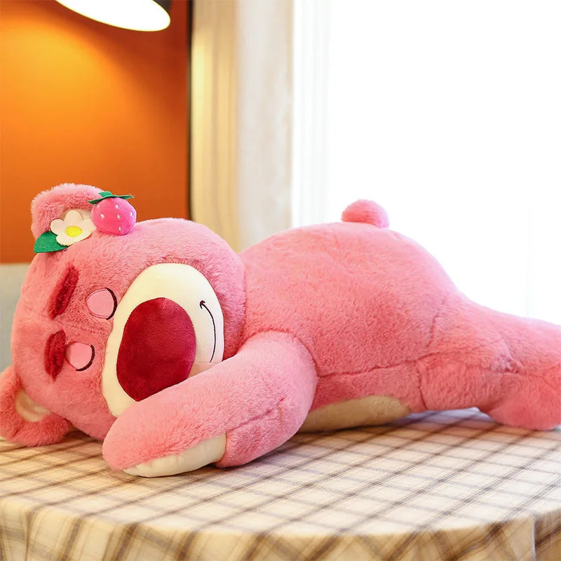 KTX-804179 Pink Super Soft Plush Strawberry Teddy Bear Stuffed Animal Stress Relief Gift Box - 25cm to 99cm Height Range