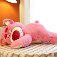 HKM-804179 Pink Super Soft Plush Strawberry Teddy Bear Stuffed Animal Stress Relief Gift Box - 25cm to 99cm Height Range