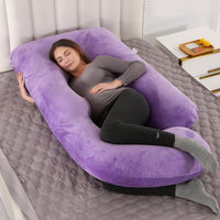 HKM-804243 G-shaped Crystal Velvet Waist Pillow for Side Sleeping Moms - Detachable Cover, U-Shape Support, Various Colors Available