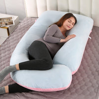 HKM-804243 G-shaped Crystal Velvet Waist Pillow for Side Sleeping Moms - Detachable Cover, U-Shape Support, Various Colors Available