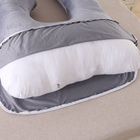 HKM-804243 G-shaped Crystal Velvet Waist Pillow for Side Sleeping Moms - Detachable Cover, U-Shape Support, Various Colors Available