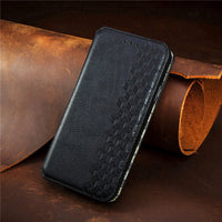 HKM-804435 Samsung Clamshell Phone Case - Fashionable PC and Leather Design in Multiple Colors