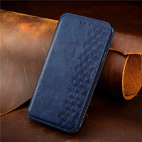 HKM-804435 Samsung Clamshell Phone Case - Fashionable PC and Leather Design in Multiple Colors