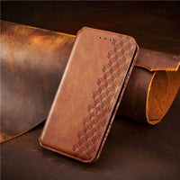 HKM-804435 Samsung Clamshell Phone Case - Fashionable PC and Leather Design in Multiple Colors