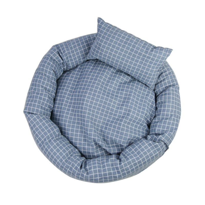 HKM-804627 Egg Tart-Shaped Cat Litter Bed with Soft Velvet Cotton and Non-Slip Oxford Base