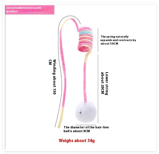HKM-804691 Interactive Plush Spring Rabbit Hair Ball Cat Toy for Active Play and Exercise