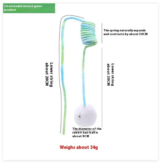 HKM-804691 Interactive Plush Spring Rabbit Hair Ball Cat Toy for Active Play and Exercise