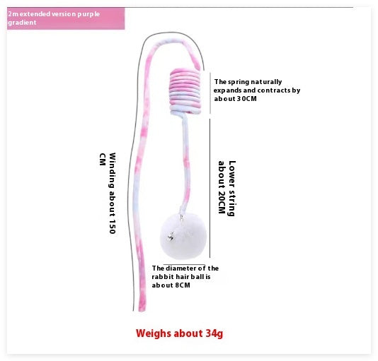 HKM-804691 Interactive Plush Spring Rabbit Hair Ball Cat Toy for Active Play and Exercise
