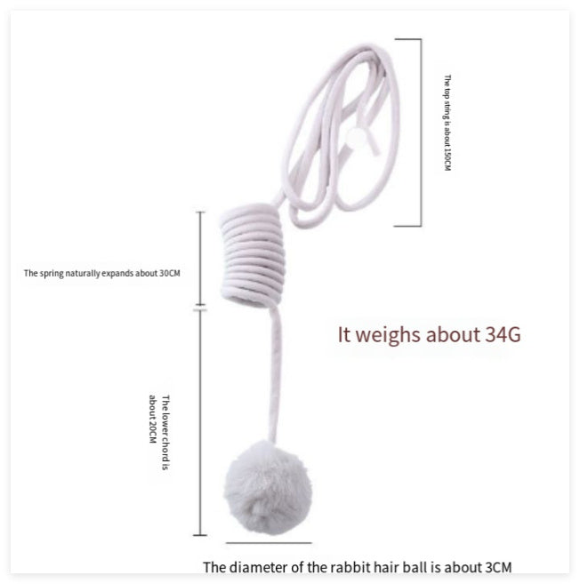 HKM-804691 Interactive Plush Spring Rabbit Hair Ball Cat Toy for Active Play and Exercise