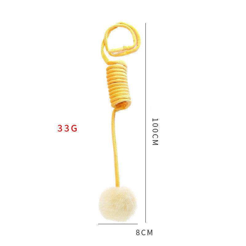 HKM-804691 Interactive Plush Spring Rabbit Hair Ball Cat Toy for Active Play and Exercise