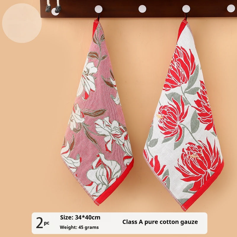 KTX-804755 Soft Cotton Kids' Towel Set - Lint-Free Face Wash Handkerchiefs, 4 Pack Assorted Colors