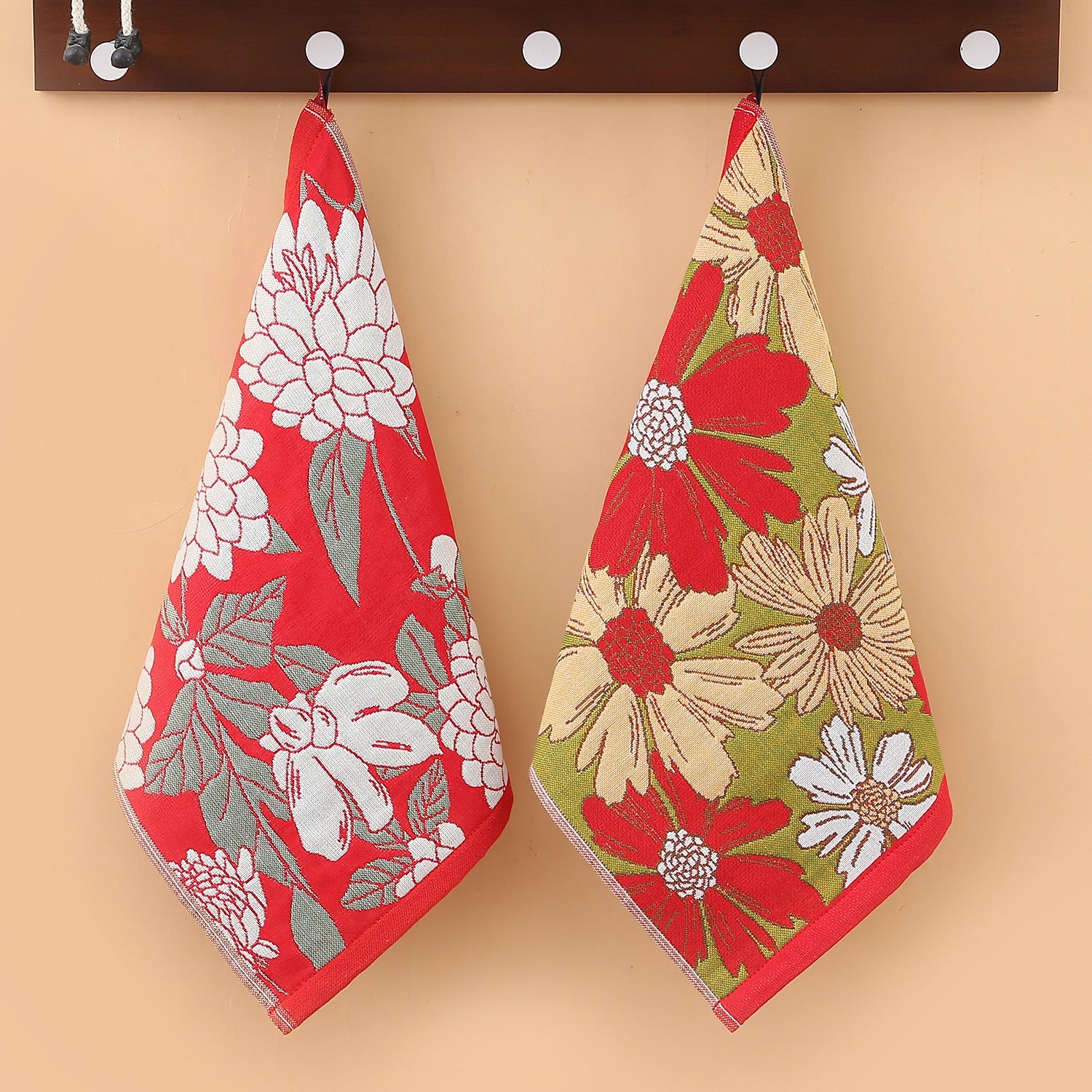 KTX-804755 Soft Cotton Kids' Towel Set - Lint-Free Face Wash Handkerchiefs, 4 Pack Assorted Colors