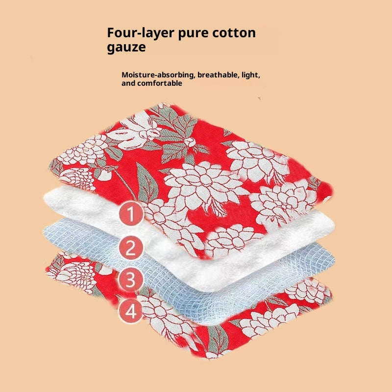 KTX-804755 Soft Cotton Kids' Towel Set - Lint-Free Face Wash Handkerchiefs, 4 Pack Assorted Colors