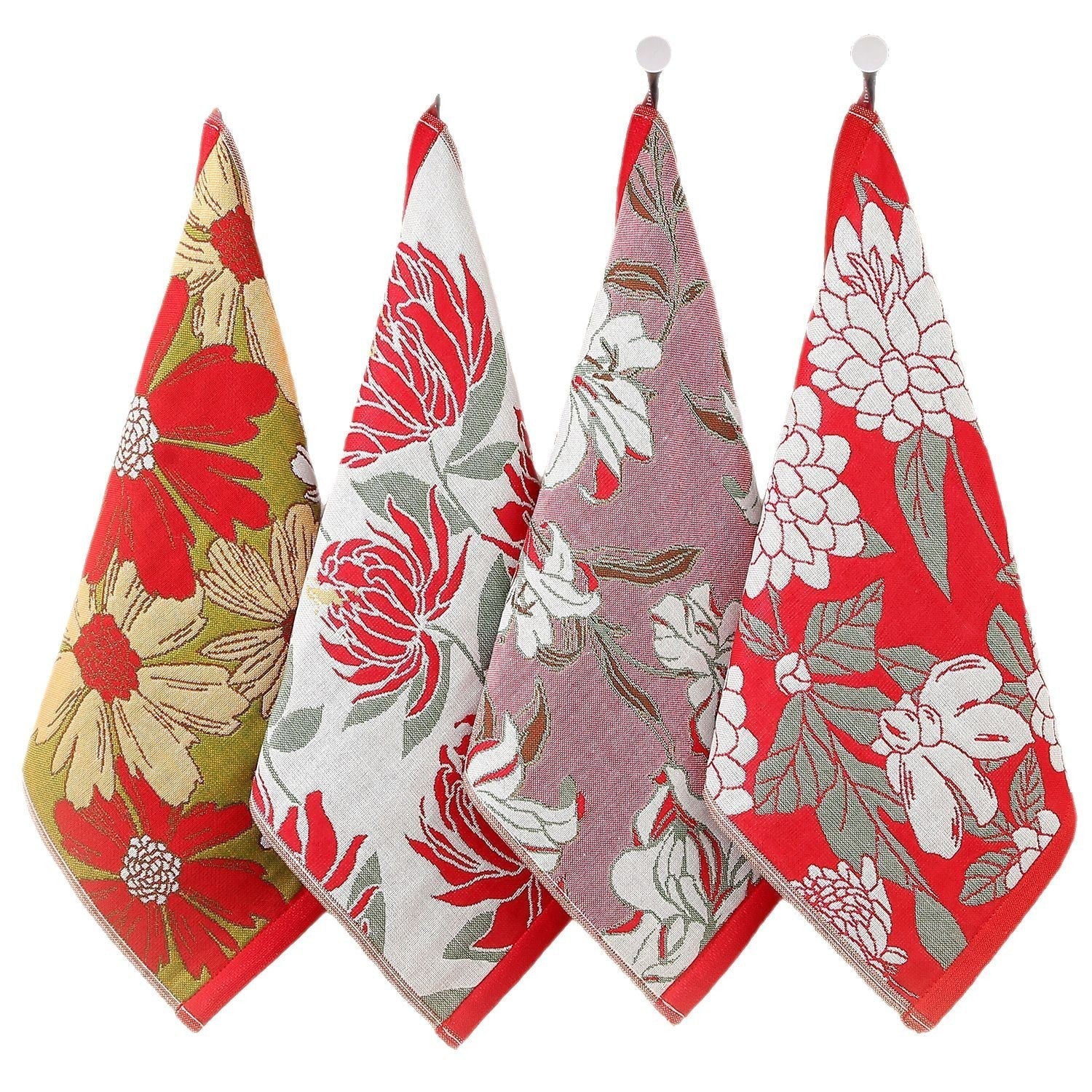 KTX-804755 Soft Cotton Kids' Towel Set - Lint-Free Face Wash Handkerchiefs, 4 Pack Assorted Colors