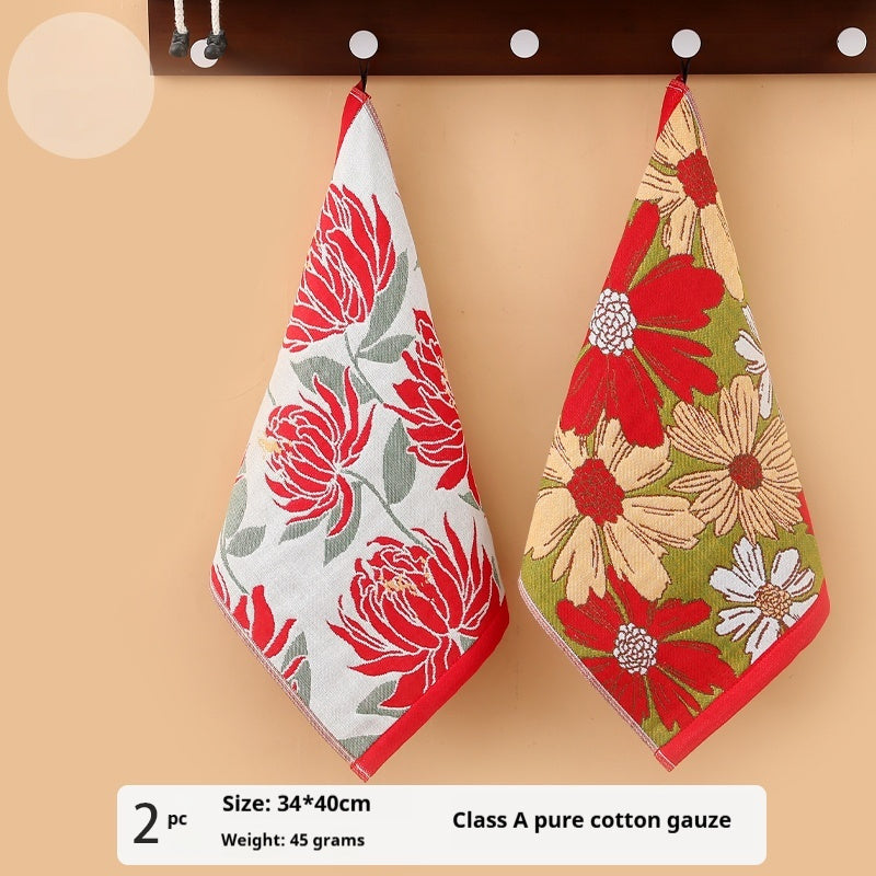 KTX-804755 Soft Cotton Kids' Towel Set - Lint-Free Face Wash Handkerchiefs, 4 Pack Assorted Colors