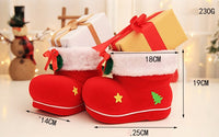 HKM-804947 Christmas Red Flocking Candy Boots for Decoration and Small Gifts