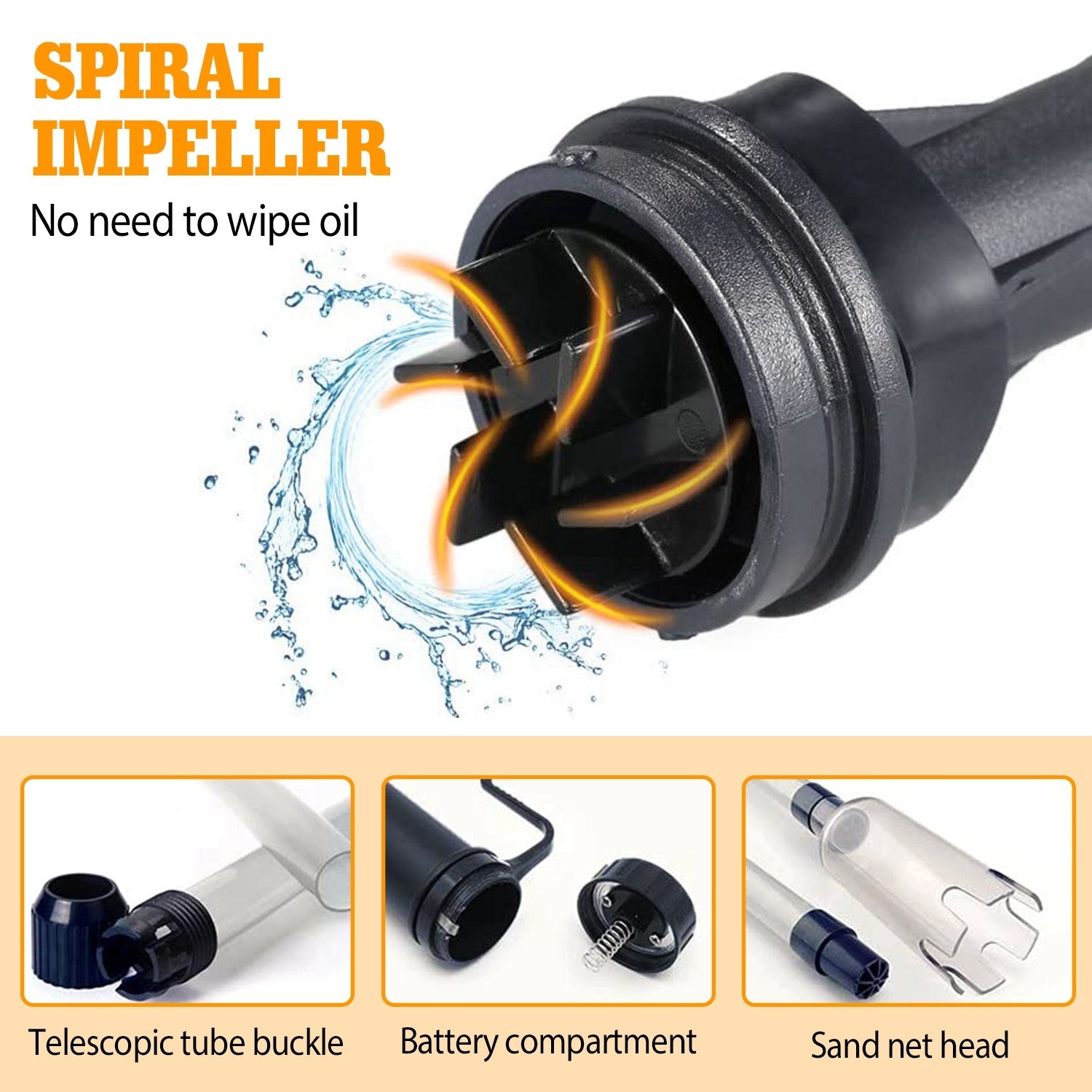 HKM-805011 Battery-Operated Aquarium Vacuum Cleaner for Easy Gravel and Water Maintenance