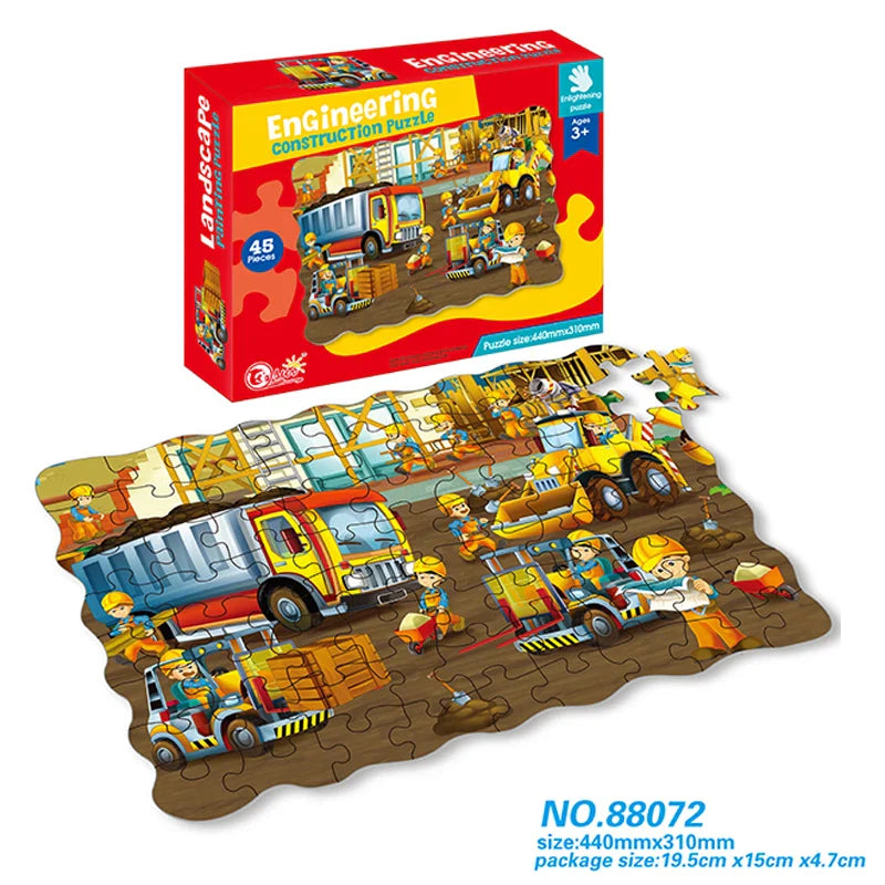 HKM-805075 Cartoon Rescue Team 1000-Piece Jigsaw Puzzle Educational Toy for Ages 3+