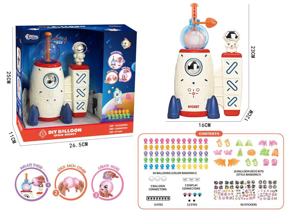 HKM-805139 DIY Space Magic Balloon Craft Kit for Creative Kids Age 5 and Up with Accessories