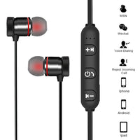 HKM-805395 TWS Magnetic Bluetooth Headset with Stereo Sound and Call Function - Wireless Earplugs in Red and Black