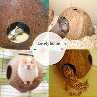 HKM-805587 Natural Coconut Shell Bird Nest Feeder - Small Size, 12-16cm Diameter, 30cm Height