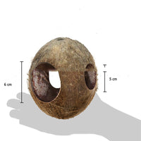 HKM-805587 Natural Coconut Shell Bird Nest Feeder - Small Size, 12-16cm Diameter, 30cm Height