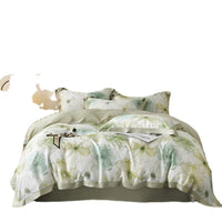 HKM-805651 Tencel Four-Piece Bedding Set with Plant and Flower Pattern for 1.5m to 2.0m Beds