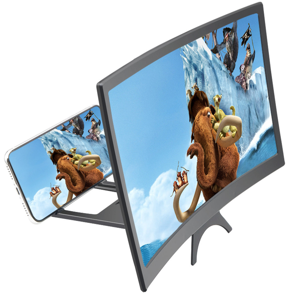 HKM-805715 12-Inch Curved Mobile Phone Screen Amplifier for Universal Android and Apple Phones