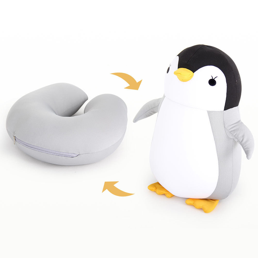 HKM-805779 Penguin U-Shaped Multifunctional Deformation Pillow with Foam Lining