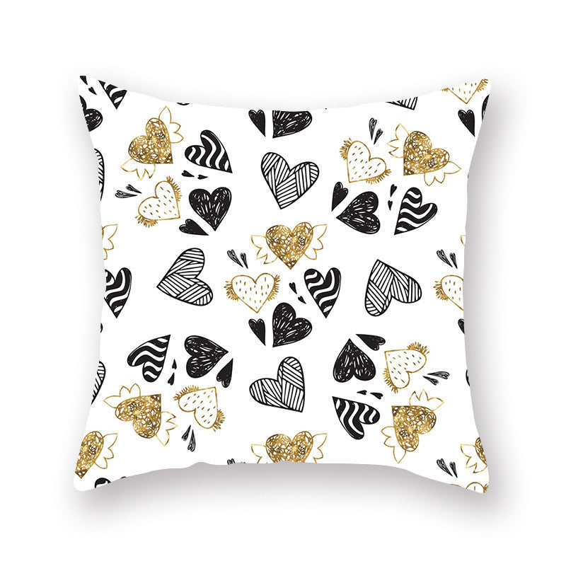 HKM-806035 Nordic Peach Skin Pillowcase for Valentine's Day - Soft Polyester Cushion Cover