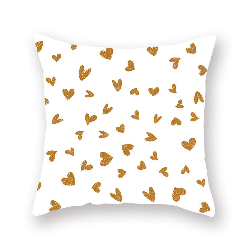 HKM-806035 Nordic Peach Skin Pillowcase for Valentine's Day - Soft Polyester Cushion Cover
