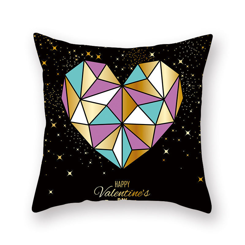 HKM-806035 Nordic Peach Skin Pillowcase for Valentine's Day - Soft Polyester Cushion Cover