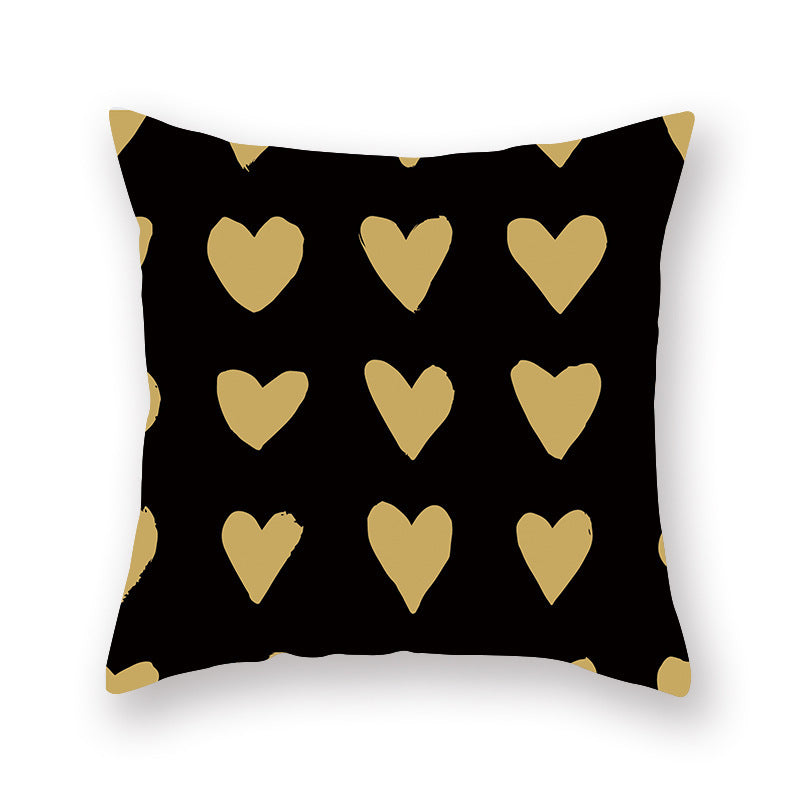 HKM-806035 Nordic Peach Skin Pillowcase for Valentine's Day - Soft Polyester Cushion Cover