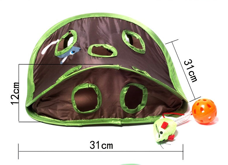 HKM-806099 Pet Puzzle Nine-hole Mouse Hole Bell Ball Cat Interactive Toy Cat Hide And Seek Channel