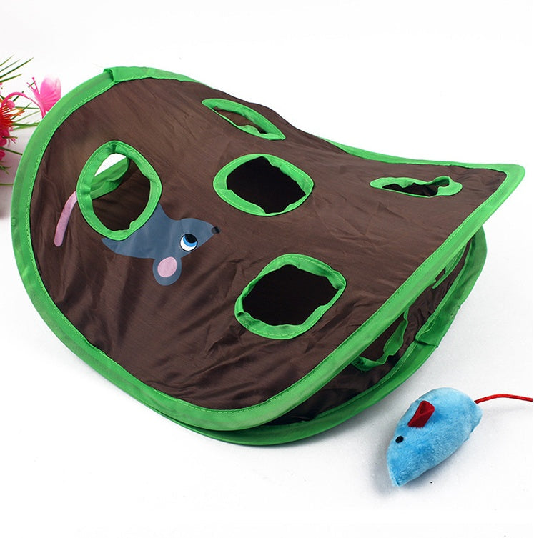 HKM-806099 Pet Puzzle Nine-hole Mouse Hole Bell Ball Cat Interactive Toy Cat Hide And Seek Channel