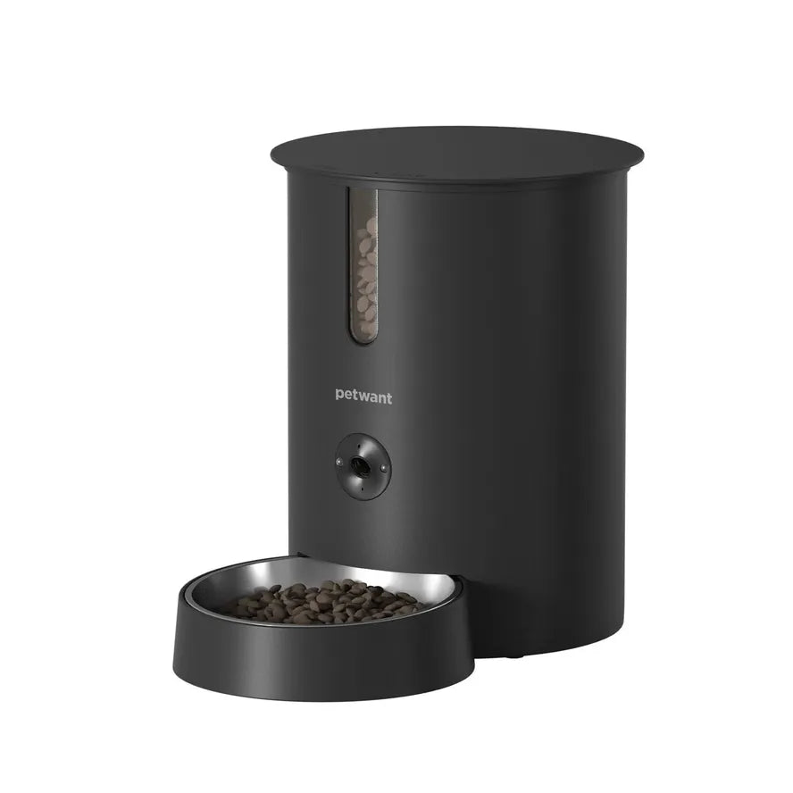 KTX-806099 Smart 2.8L Pet Feeder with Camera and App Control, Stainless Steel Bowls for Cats and Dogs