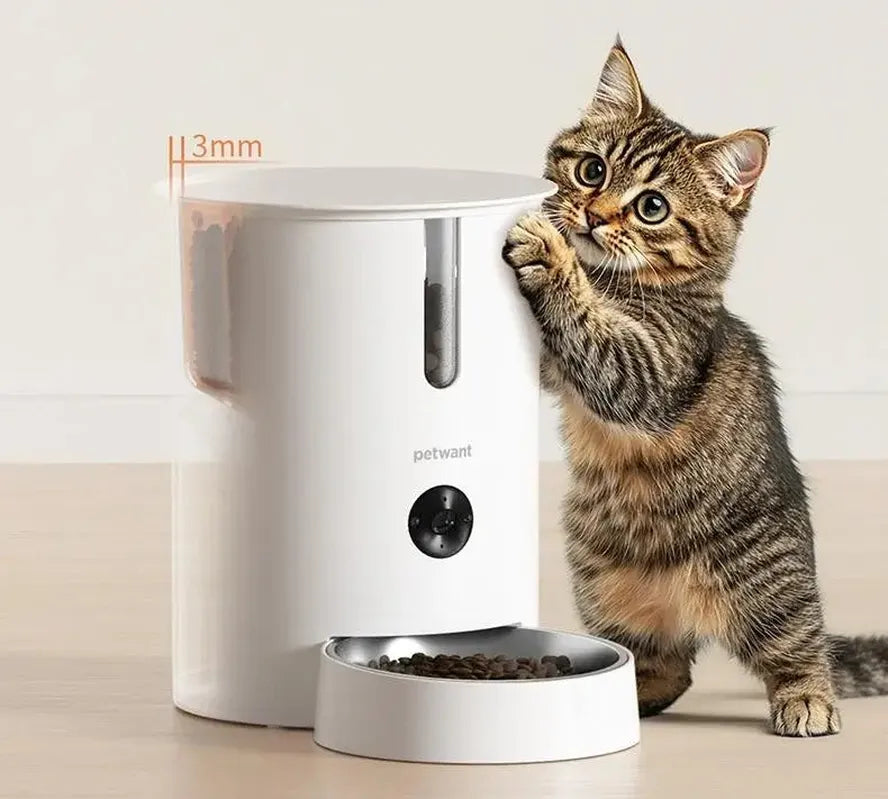 KTX-806099 Smart 2.8L Pet Feeder with Camera and App Control, Stainless Steel Bowls for Cats and Dogs
