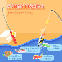 HKM-806227 Interactive Fishing Rod Toy Set for Kids Ages 2-7 with Small Fish Models, Ideal for Parent-Child Play