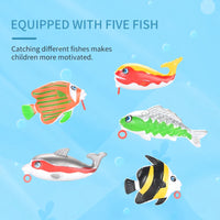 HKM-806227 Interactive Fishing Rod Toy Set for Kids Ages 2-7 with Small Fish Models, Ideal for Parent-Child Play