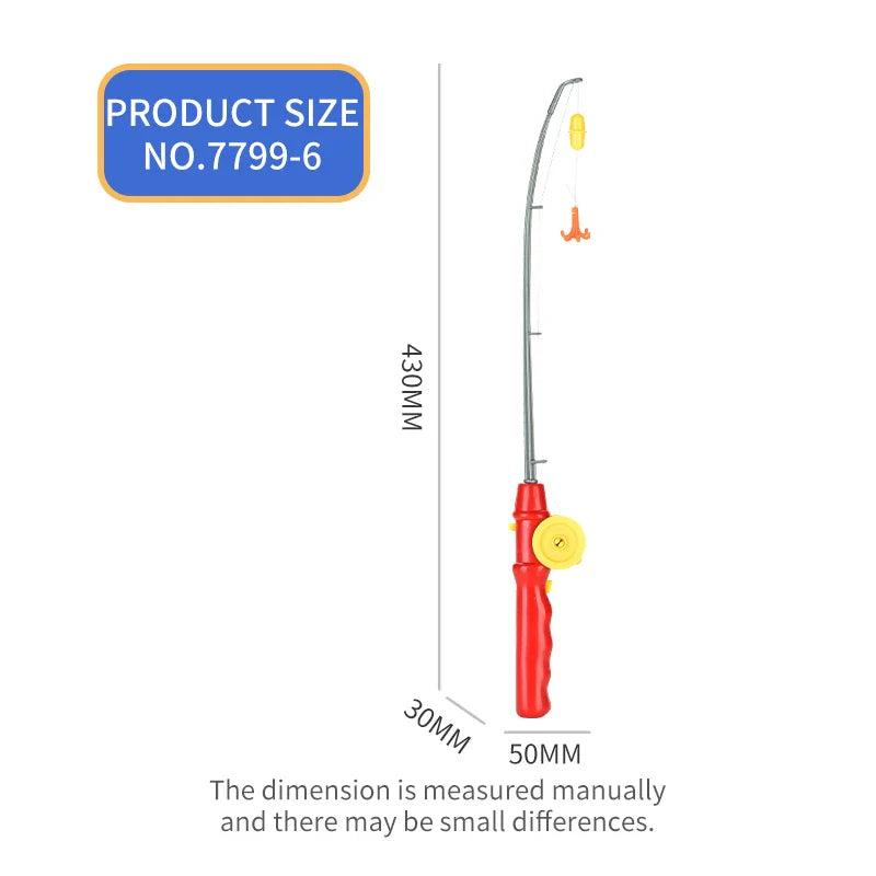 HKM-806227 Interactive Fishing Rod Toy Set for Kids Ages 2-7 with Small Fish Models, Ideal for Parent-Child Play