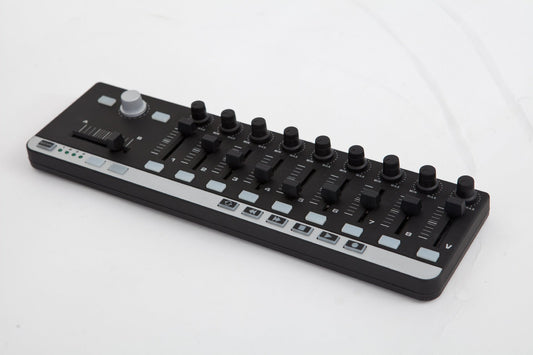 HKM-806355 Portable MIDI Controller with 9 Assignable Control Faders, 11 Buttons, USB Powered, Compatible with Windows and Mac OS