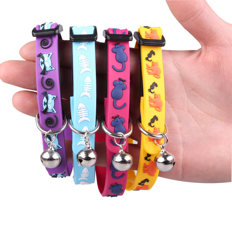 HKM-806355 Small Silicone Dog Collar in Random Color Mix, Casual Style, 1.0cm x 30cm