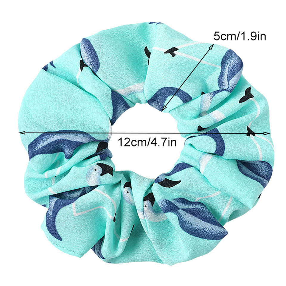 HKM-806419 Chiffon Flower Hair Band with Rubber Band - Bright Floral Accessory